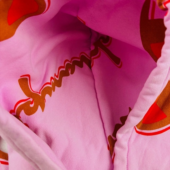 Champion Pink/Brown Thick Reverse Weave Cropped Pullover Hoodie Sweatshirt (M) - Picture 5 of 15